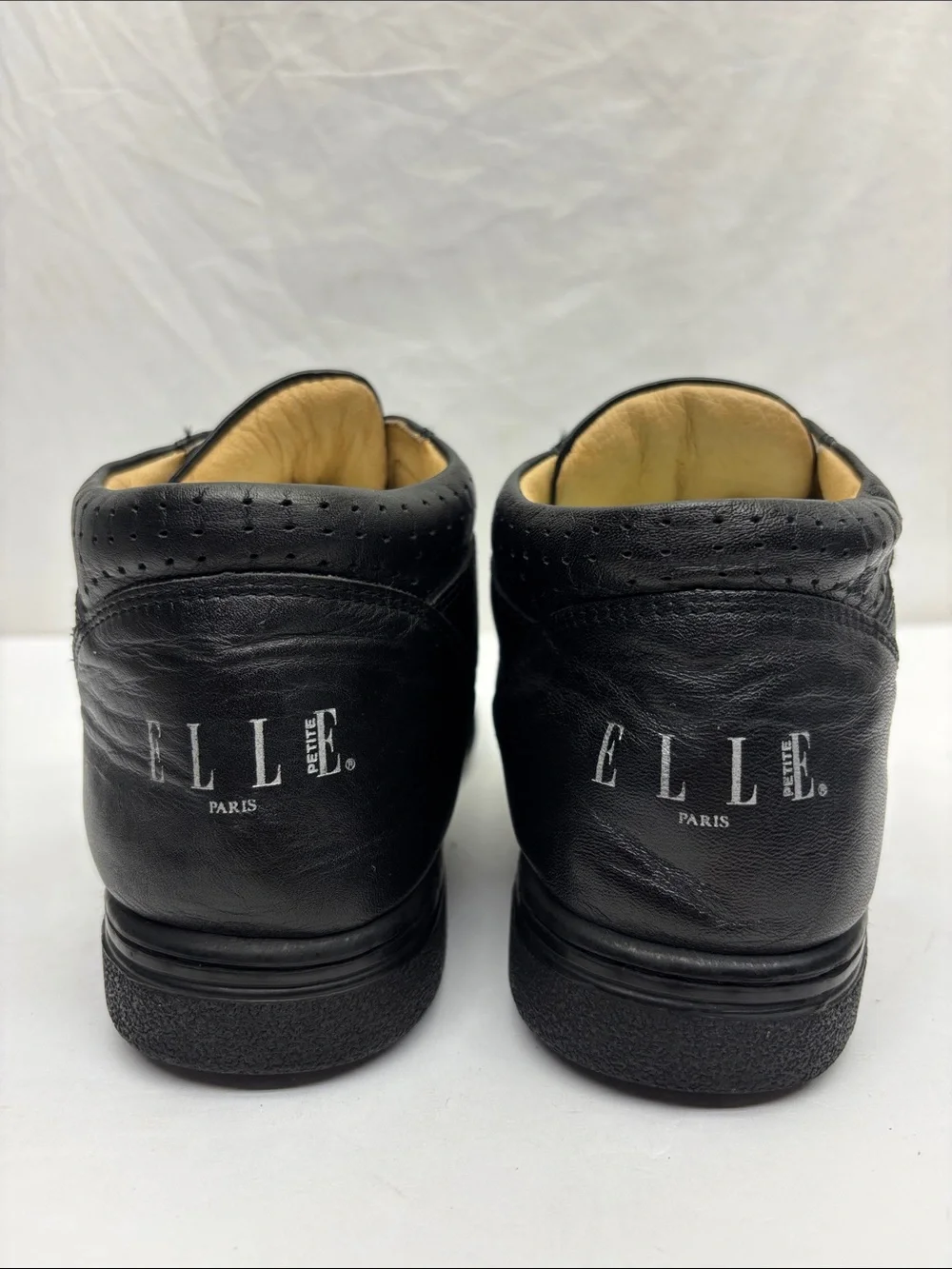 ELLE Paris Kid’s Black Leather Lace-Up Sneakers, SZ 3 little boy, box 74